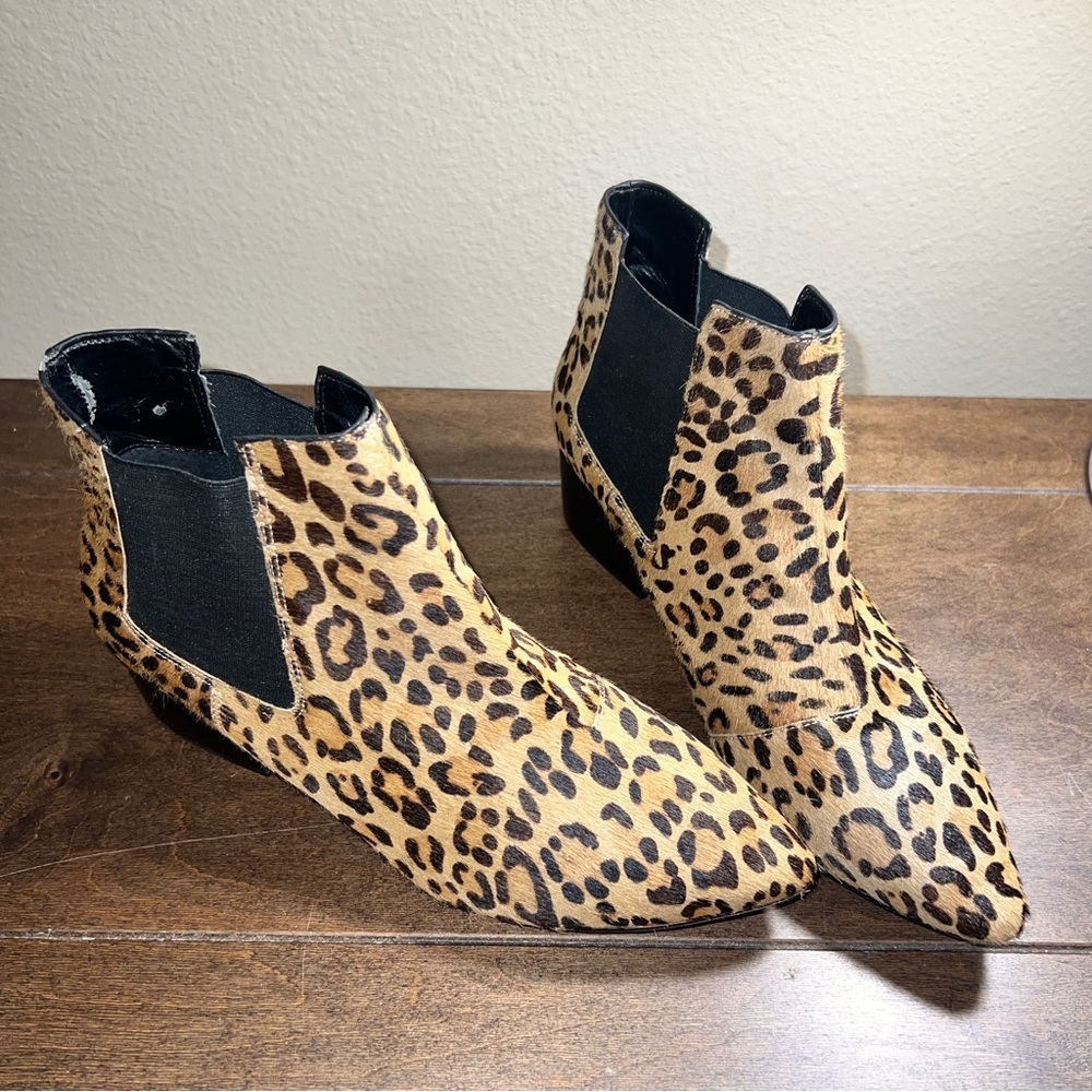 French Connection Size 8.5 cow hair Cheetah printed Booties.Worn Once No Damage - Picture 5 of 7